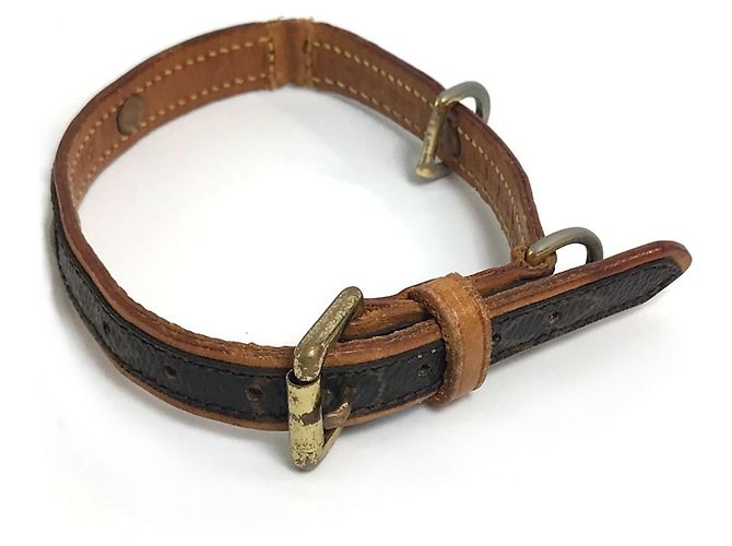 Collar Monogram Louis Vuitton para perros pequeños Castaño