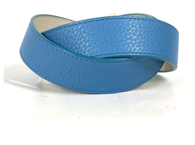 Louis Vuitton Bicolor LV Buckle Reversible Belt White Blue