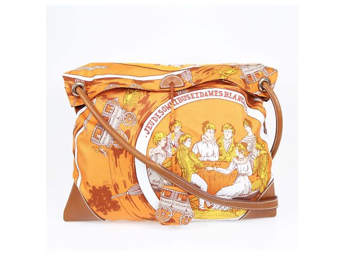 Hermès Borsa Silky City Hermes Gioco degli Omnibus e Dames Bianche