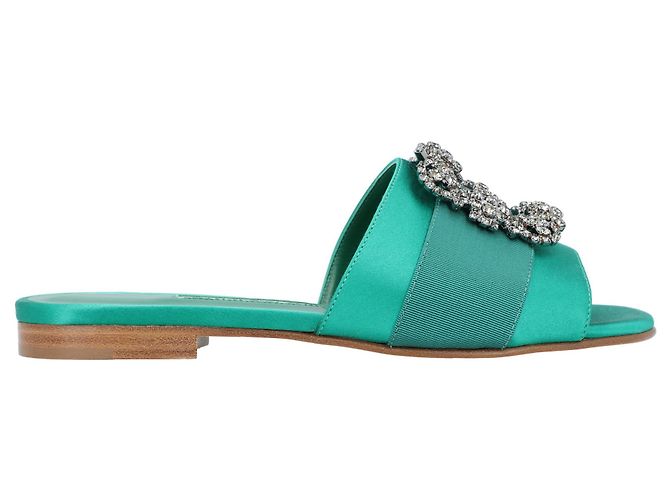 Manolo Blahnik Martamod Plat Vert