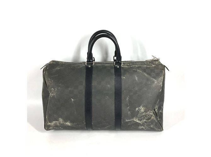 Bolsa Keepall 45 Damier Carbon Louis Vuitton Preto