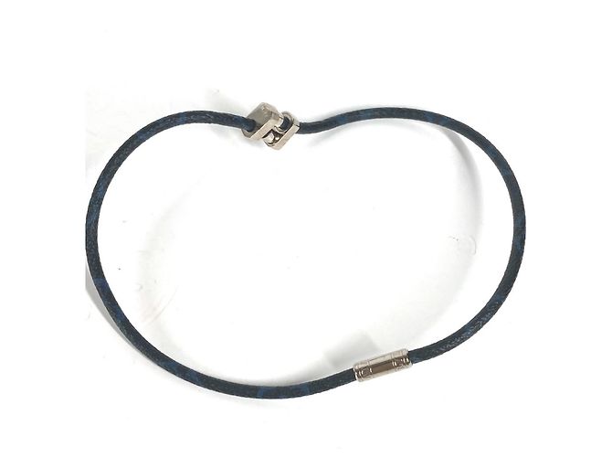 Collana Monogram Eclipse Louis Vuitton Blu navy Monogramma 