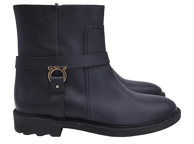 Salvatore buy ferragamo Reißverschluss-Stiefeletten schwarz klassischer Stil