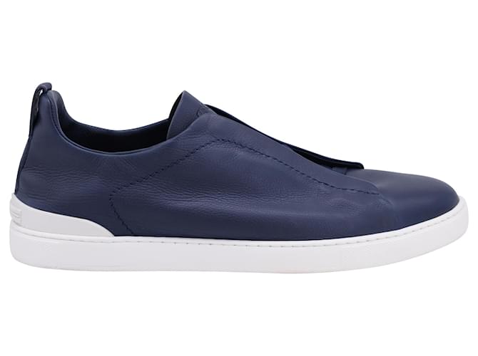 スニーカー ERMENEGILDO ZEGNA Men Sneakers S5482Z LHNTM LAB Blue Zegna - Bright Blue Triple Stitch Sneaker | Mitchell Stores