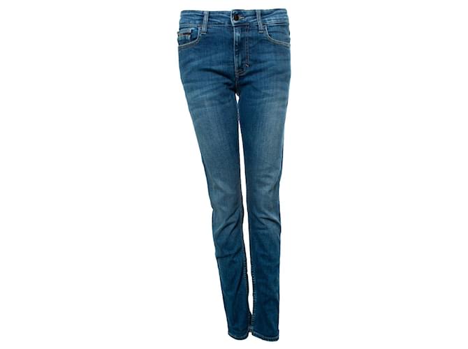 Calvin Klein, blue slim straight jeans Cotton Polyester  ref.1596682