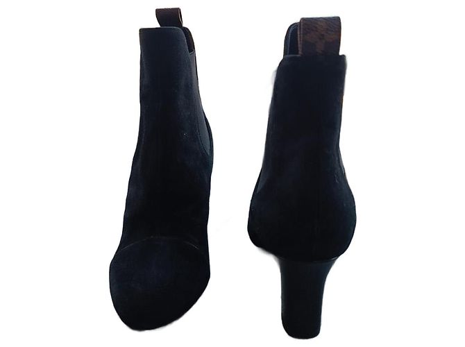 Louis Vuitton Ankle Boots Black Leather 36.5