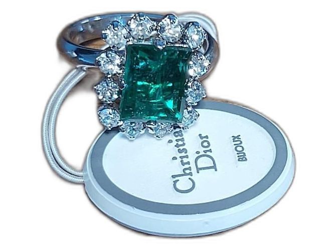 Anello Christian Dior vintage Verde