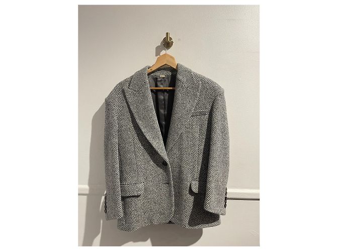 GUCCI Jacken T.FR 36 Wolle Grau