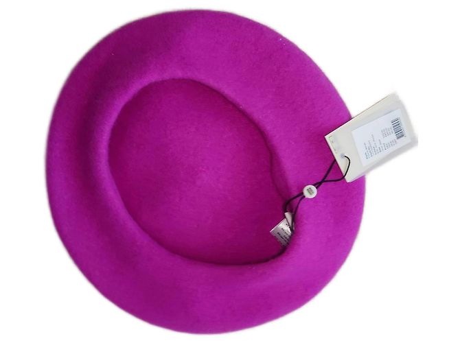 Autre Marque Ibis pink wool beret Fuschia