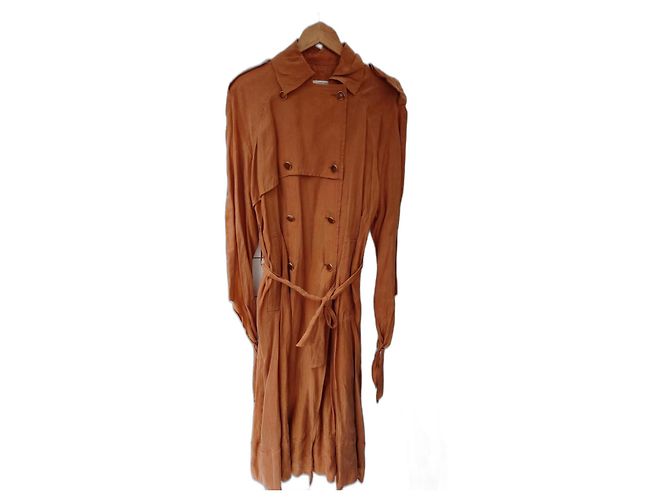 Zara Longa trench coat marrom Bronze
