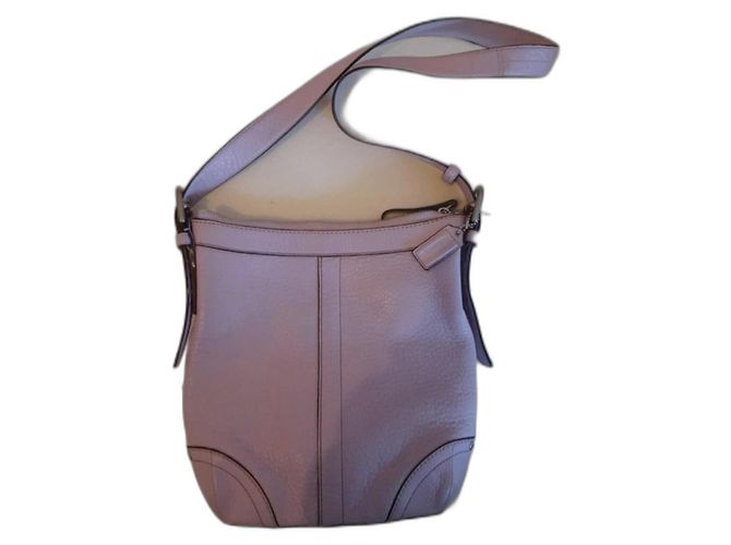 Coach Chunky Handtasche aus lila Leder mit Silberhardware Silber Hardware