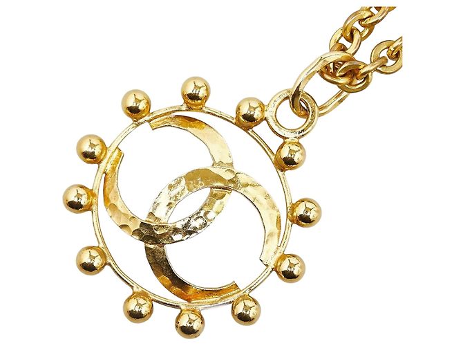 Collar Péndulo Chanel Coco Mark Dorado