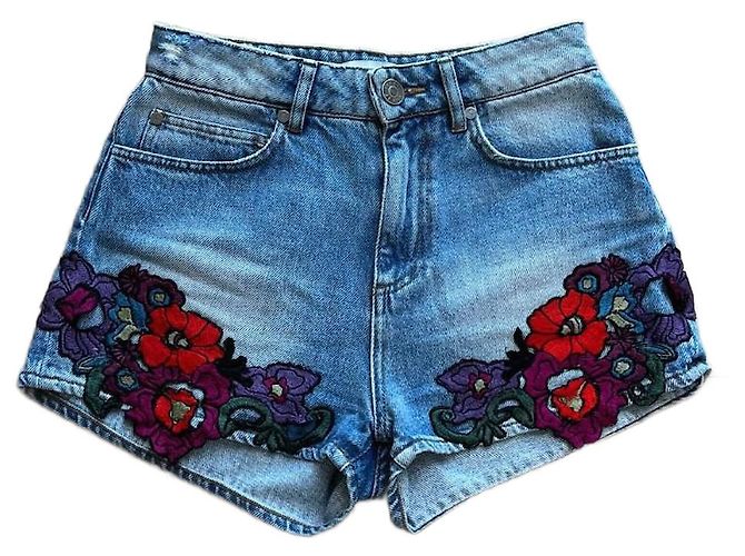 Shorts Sandro de algodão azul