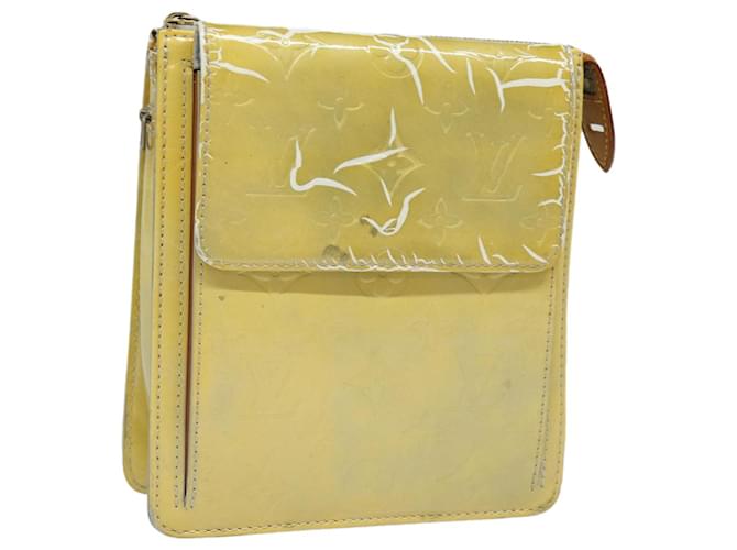 LOUIS VUITTON Monogram Vernis Motto Accessory Pouch Gris M91030 LV Auth 86327 Grey Patent leather  ref.1600059