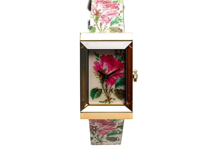 Gucci G Frame Floral Watch YA147406 ref.1600423 Joli Closet