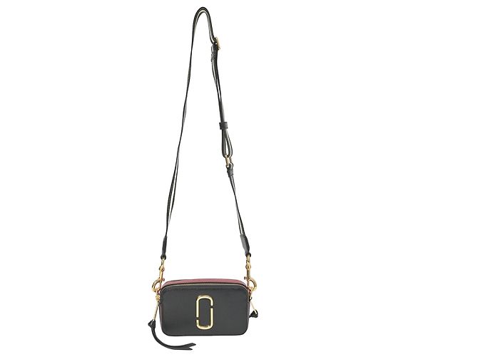 Bolsa de ombro Snapshot da Marc Jacobs em couro preto
