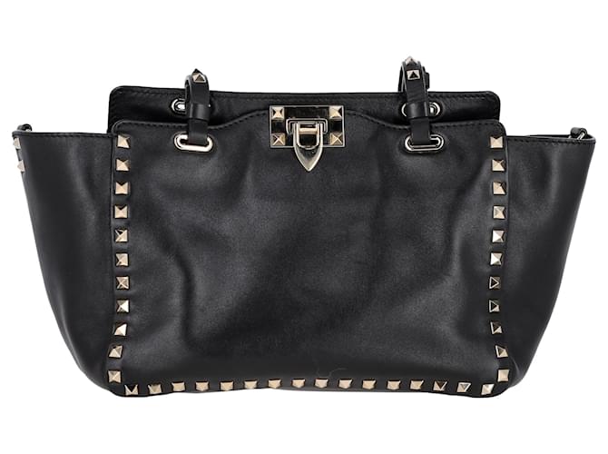 Valentino Garavani Valentino Rockstud Trapeze Tote in Black