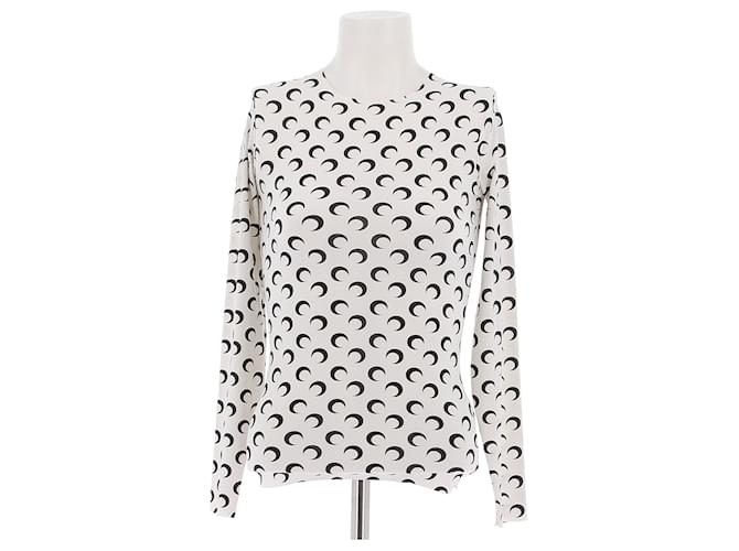 MARINE SERRE Tops T.International L Polyester White ref.1600875 