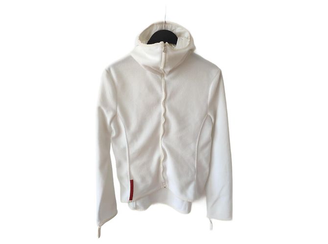 Prada Fleece Hoodie Weiß