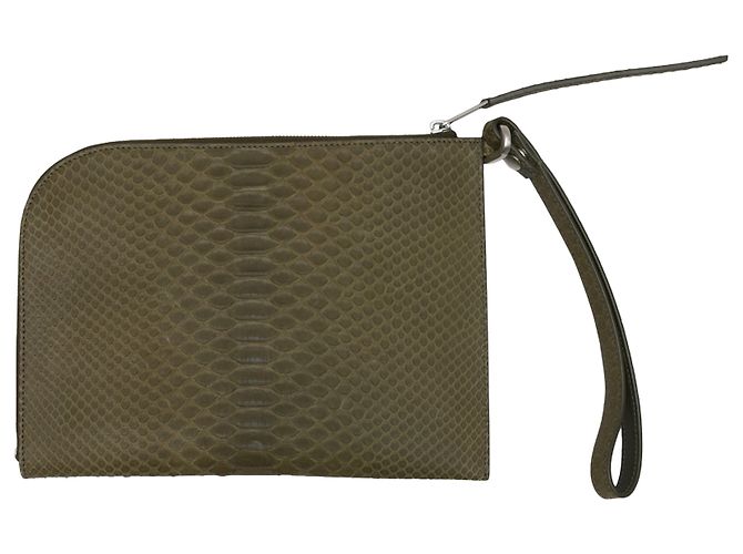 Pochette zippée en python moyen verte Rick Owens automne/hiver 2018