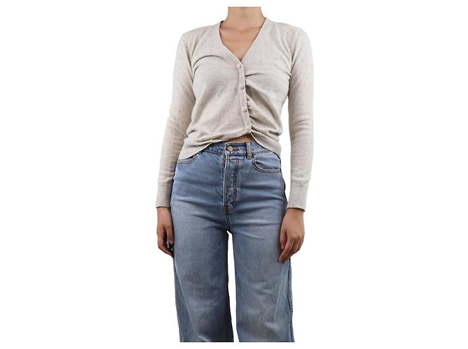 Altuzarra Cardigan froncé à pois gris clair - taille M