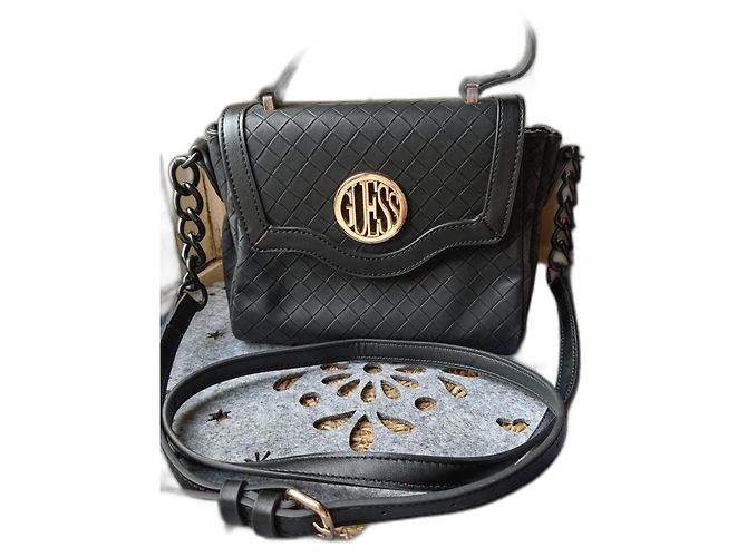 Borsa a mano Guess in pelle nera Nero