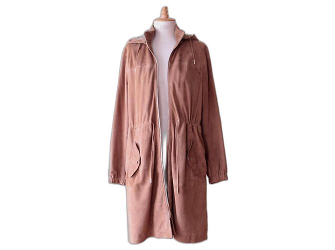 Massimo Dutti Wildleder-Parka Kamel
