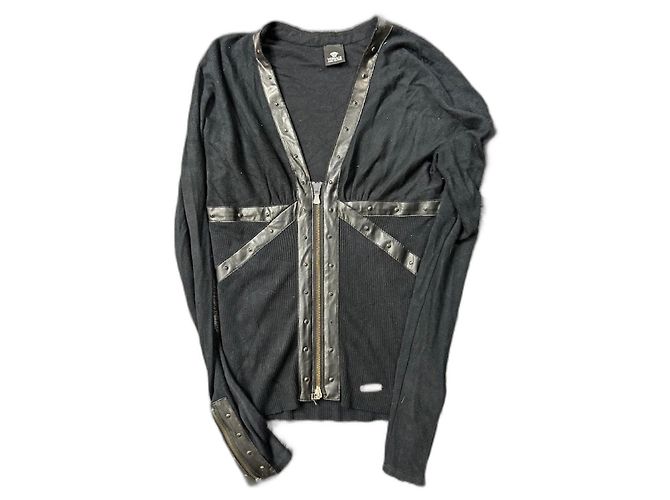 Cardigan bondage nero Versace Jeans Couture primi anni 2000