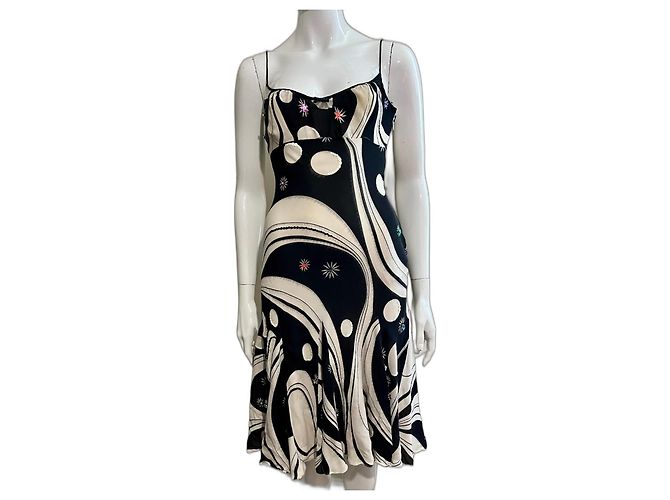 Jenny Packham Silk cocktail dress with sequin embellishment Black Cream