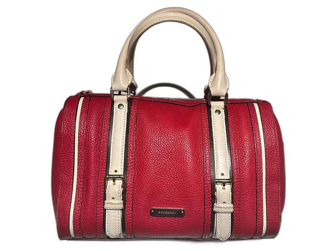 Borsa Burberry Speedy Rossa e Bianca in Pelle Rosso