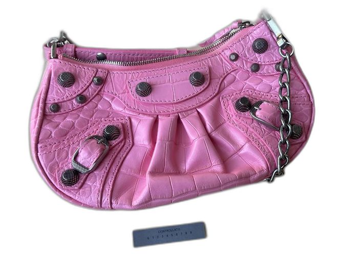 Balenciaga Le Cagole Mini com corrente Rosa