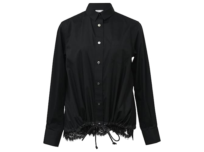 Sacai Luck Sacai Long-Sleeved Buttoned with Lace Trim and 