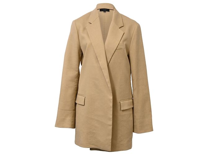 Blazer aberto oversized Joseph Julia em linho marrom