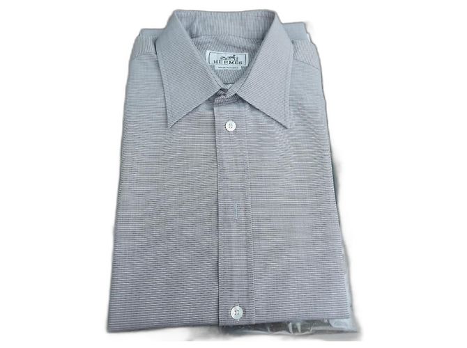 Camisa de algodón Hermès talla 39 Gris