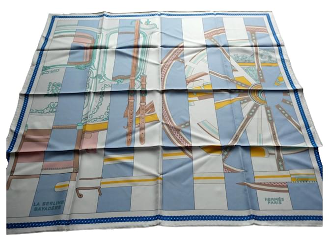 new hermès square "berline bayadère" with its box Blue Silk  ref.1605900