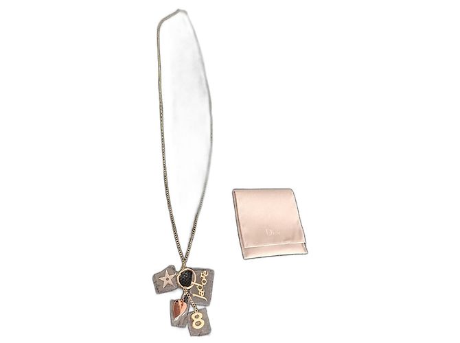 Collar Largo Dior Amarillo de Acero