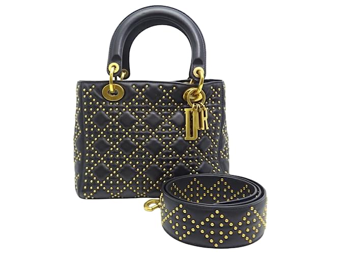 Dior Lady Dior Black Leather  ref.1606392