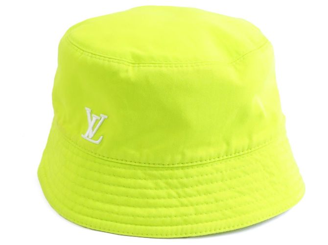 Sombrero bucket reversible Louis Vuitton Blanco Amarillo