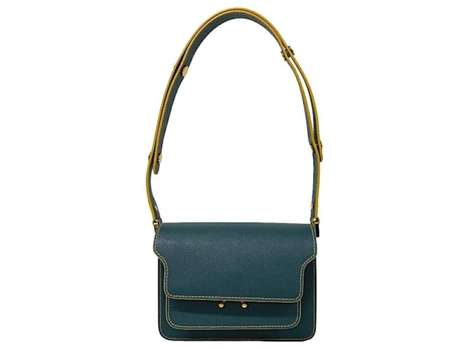 Marni Trunk Shoulder Bag Green Yellow Leather ref.1607783