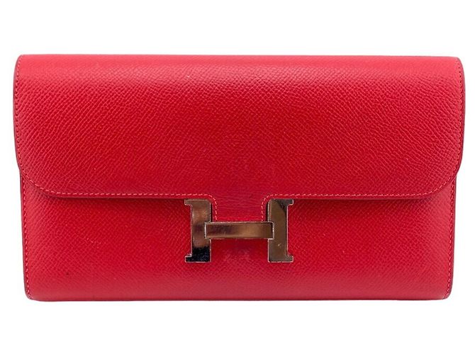 Hermès Hermes Constance Long Wallet in Red