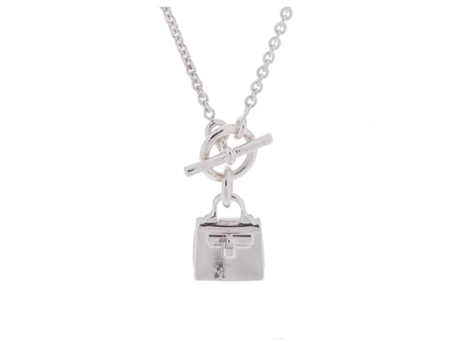 Hermès HERMES Amulet Birkin Necklace for Women, Silver