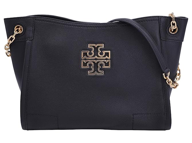 Tory Burch McGraw Slouchy Tote aus schwarzem Leder