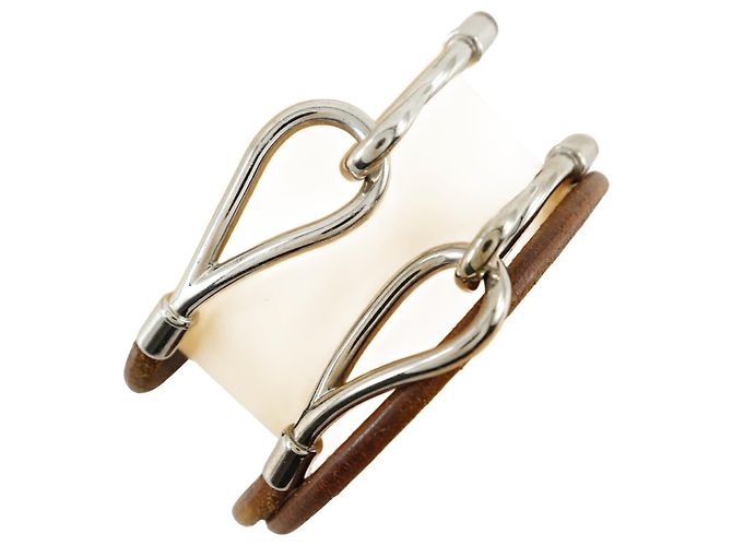 Hermès Braun Leder Charm-Armband von Hermes 