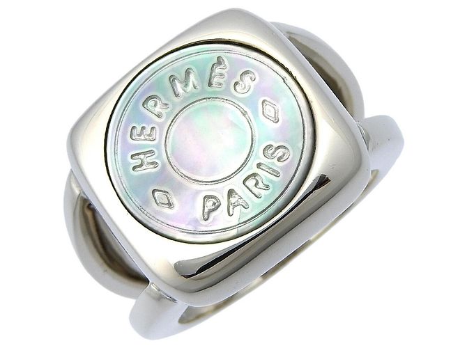 Ring Hermès Anello in argento e conchiglia Hermes 