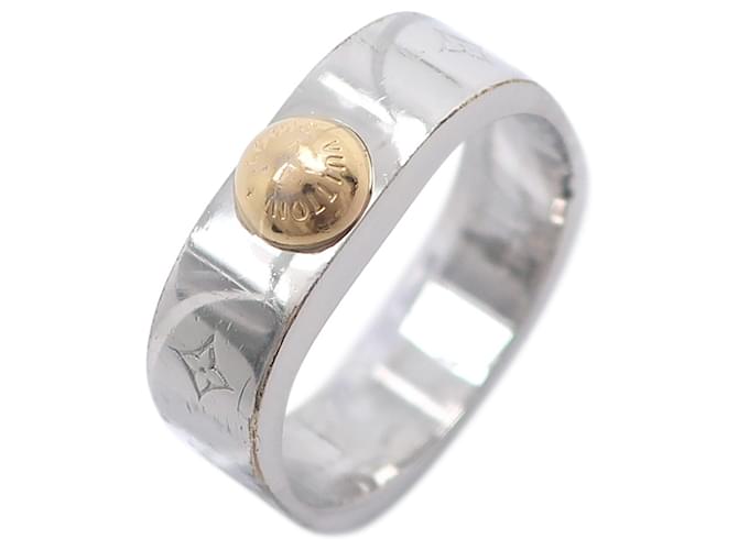 Louis Vuitton Nanogram Band Ring Silvery Metal  ref.1609037