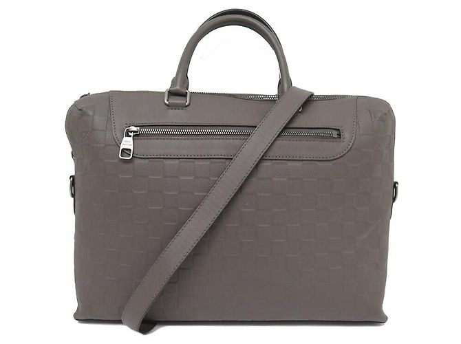LOUIS VUITTON DOCUMENT CASE JOUR INFINITE DAMIER LEATHER SHOULDER BAG Taupe