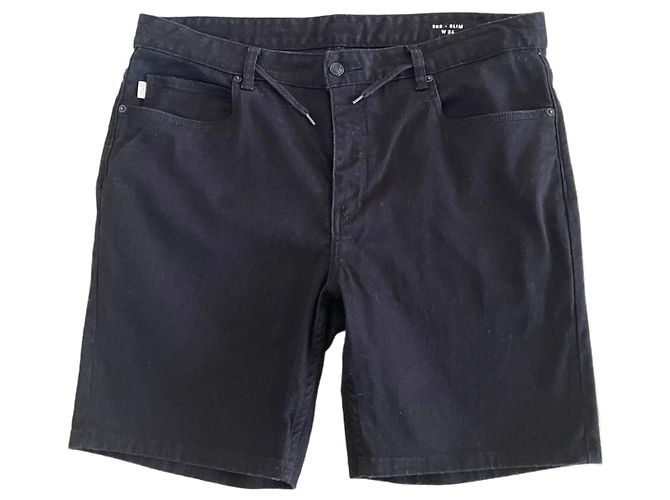 Autre Marque Jeans Bermuda neri Element in cotone elastan W36 Nuovo Nero