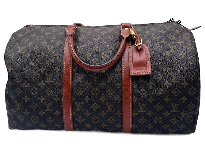 Bolsa Keepall Boston Monograma Louis Vuitton Marrom