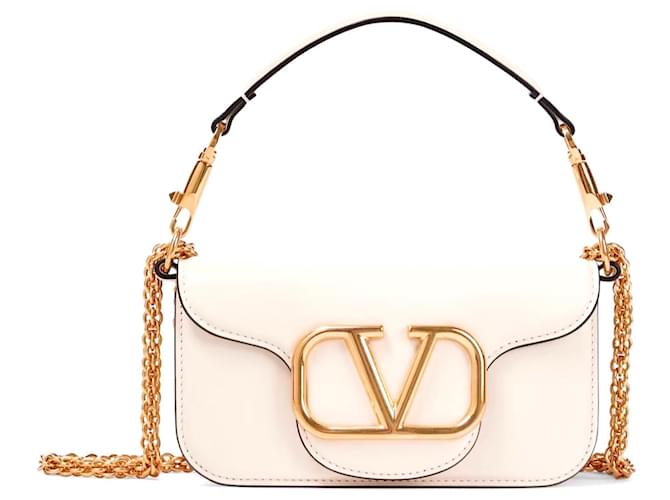 ハンドバッグ Valentino Garavani Handbags Beige Valentino Garavani Rockstud Beige satchel Bag shoulder strap