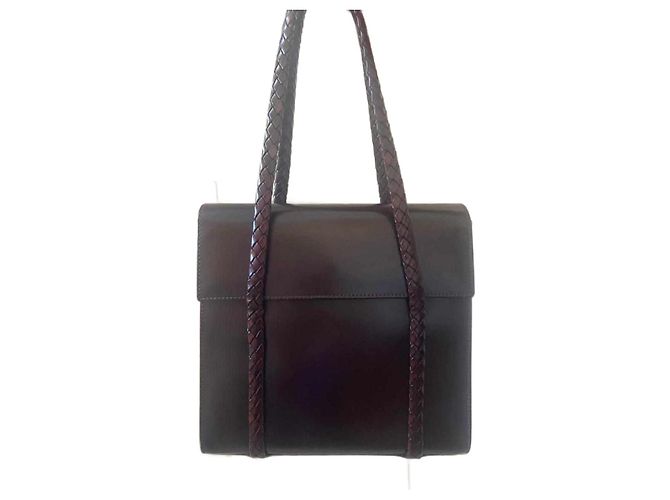 Bolsa de ombro Bally em pele de cordeiro marrom